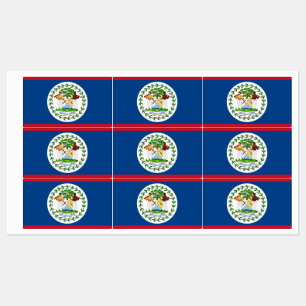 Patriotische Etiketten mit der Flagge von Belize