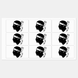 Patriotische Etiketten mit der Flagge von Korsika,