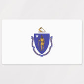 Patriotische Etiketten mit der Flagge von Massachu (Design 2)