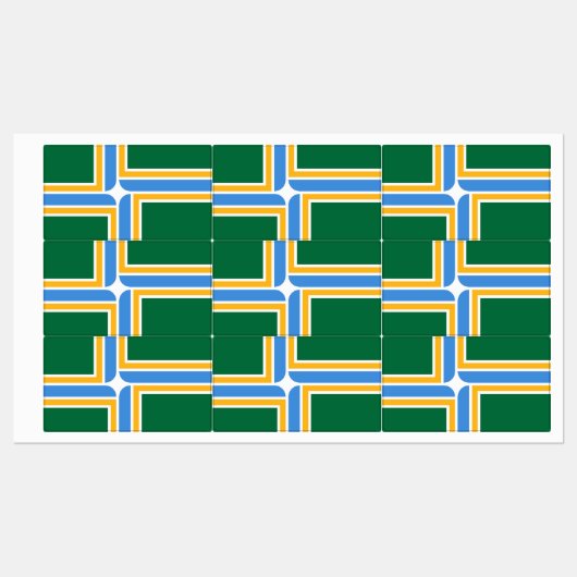 Patriotische Etiketten mit der Flagge von Portland (Blatt)