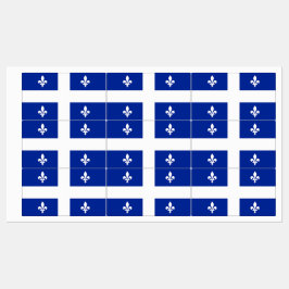 Patriotische Etiketten mit der Flagge von Quebec