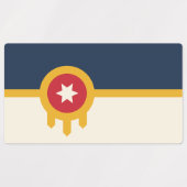 Patriotische Etiketten mit der Flagge von Tulsa, O (Design 2)