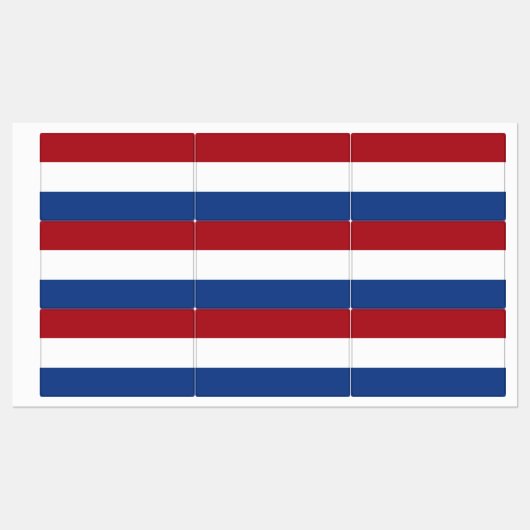 Patriotische Etiketten mit Flagge der Niederlande (Blatt)