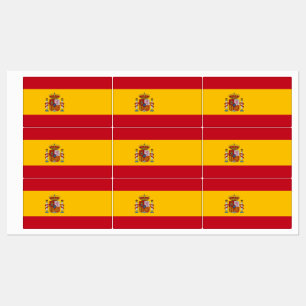 Patriotische Etiketten mit Flagge Spaniens
