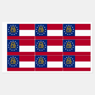 Patriotische Etiketten mit georgischer Flagge Staa