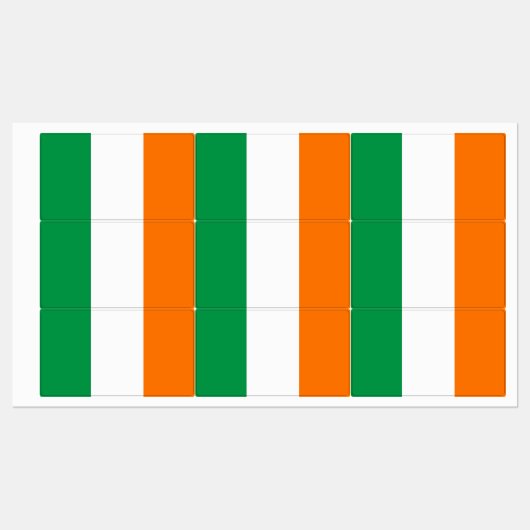 Patriotische Etiketten mit irischer Flagge (Blatt)