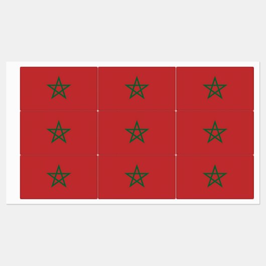 Patriotische Etiketten mit marokkanischer Flagge (Blatt)