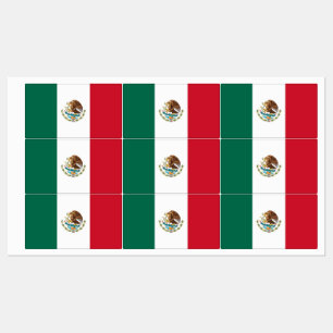 Patriotische Etiketten mit mexikanischer Flagge