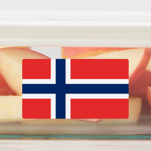 Patriotische Etiketten mit norwegischer Flagge (Befestigt)