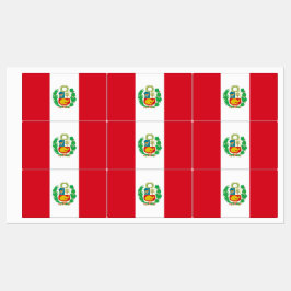Patriotische Etiketten mit Peru-Flagge