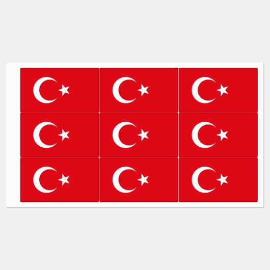 Patriotische Etiketten mit türkischer Flagge (Blatt)