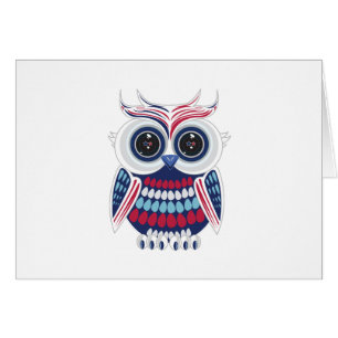 Patriotische Eule - Blau