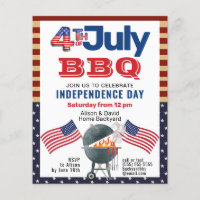 Patriotische Fahne 4. Juli GRILLEN Einladung