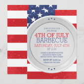 Patriotische Fahne 4. JULI Summer Barbecue Party Einladung (Vorne/Hinten)