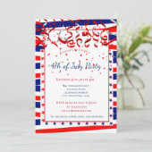 Patriotische Fahne am 4. Juli Einladung (Stehend Vorderseite)