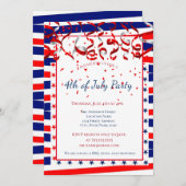 Patriotische Fahne am 4. Juli Einladung (Vorne/Hinten)