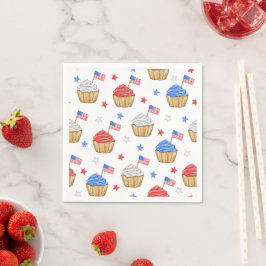 Patriotische Fahne Cupcakes Red White Blue Star Serviette