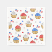 Patriotische Fahne Cupcakes Red White Blue Star Serviette (Vorderseite)