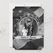 Patriotische Fahne der B&W-Militär mit Fotografie Einladung (Vorderseite)