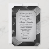 Patriotische Fahne der B&W-Militär mit Fotografie Einladung (Rückseite)