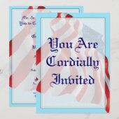 Patriotische Fahne Einladung zur Hochzeit (Vorne/Hinten)