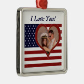 Patriotische Fahne I Liebe Sie - Ihr Foto Ornament Aus Metall (Rechts)