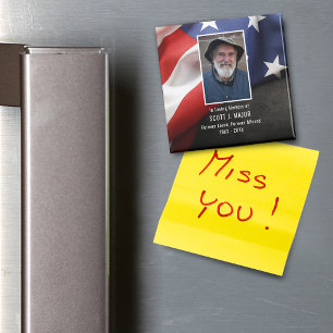 Patriotische Fahne im Love Memory Beileid Foto Magnet