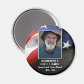 Patriotische Fahne im Love Memory Beileid Foto Magnet (Vorderseite/Rückseite)