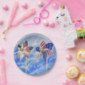 patriotische Fahne Pinwheel für den 4. Juli Pappteller (Party)