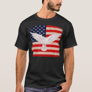 Patriotische Fahne "White Pigeon Bird USA Flag Pat T-Shirt