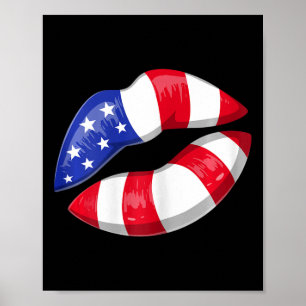 Patriotische Fahnen am 4. Juli Poster