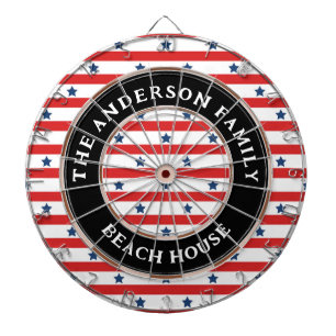Patriotische Familie mit roter weißer und blauer a Dartscheibe