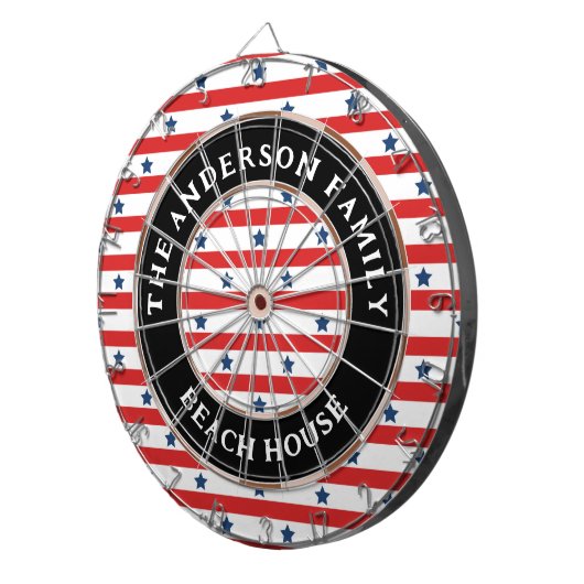 Patriotische Familie mit roter weißer und blauer a Dartscheibe (Vorderseite rechts)