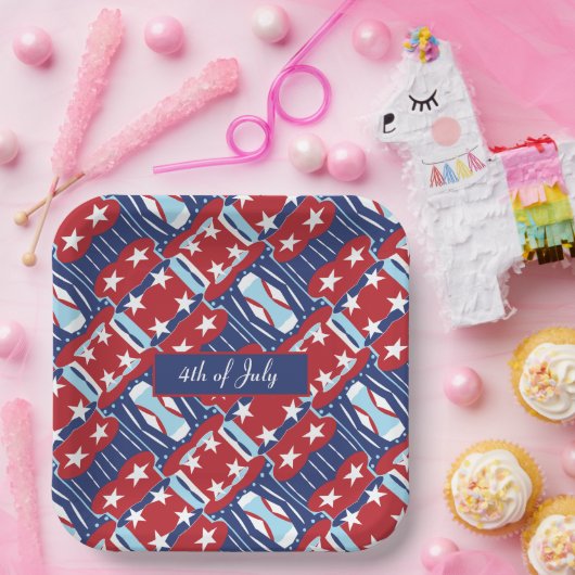 Patriotische Farben 4. Juli Pappteller (Party)