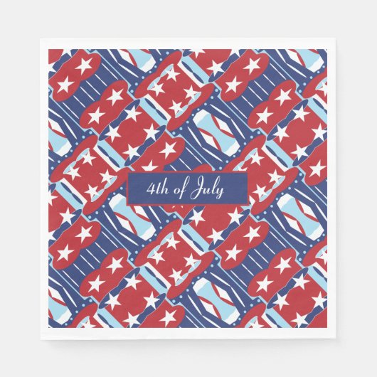 Patriotische Farben 4. Juli Serviette (Vorderseite)