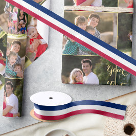 Patriotische Farben Roter Blaue Streifen Geschenk  Satinband