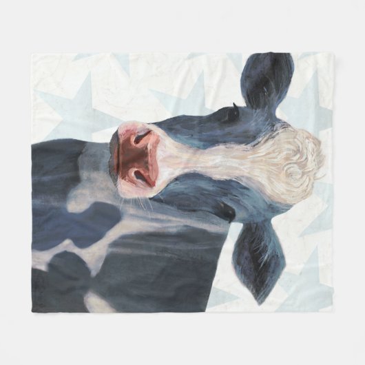 Patriotische Farm - Kuh Fleecedecke (Vorderseite (Horizontal))