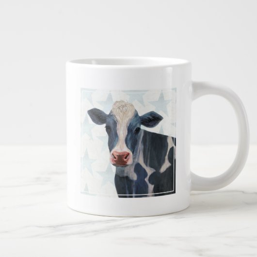 Patriotische Farm - Kuh Jumbo-Tasse (Rechts)