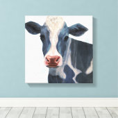 Patriotische Farm - Kuh Leinwanddruck (Insitu (Holzboden))