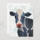 Patriotische Farm - Kuh Postkarte (Vorne/Hinten)