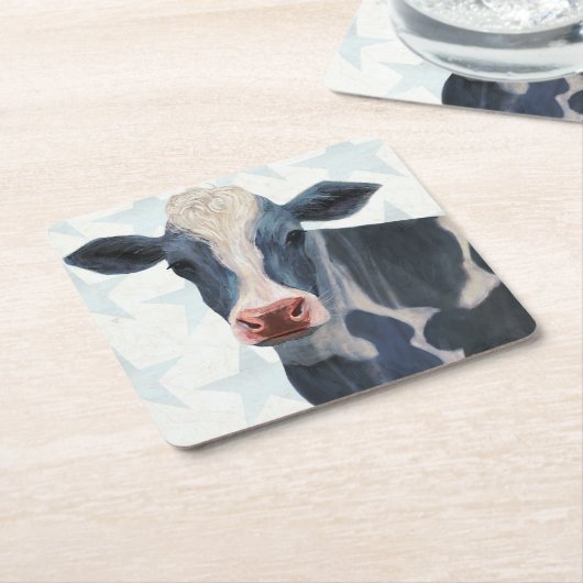 Patriotische Farm - Kuh Rechteckiger Pappuntersetzer (angewinkelt)