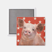 Patriotische Farm - Schwein Magnet (Vorderseite/Rückseite)