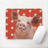 Patriotische Farm - Schwein Mousepad (Mit Mouse)
