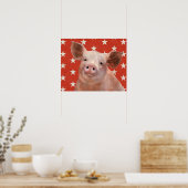 Patriotische Farm - Schwein Poster (Küche)