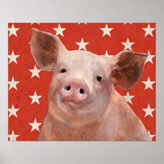 Patriotische Farm - Schwein Poster (Vorne)