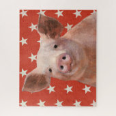 Patriotische Farm - Schwein Puzzle (Vertikal)