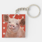 Patriotische Farm - Schwein Schlüsselanhänger (Rückseite)