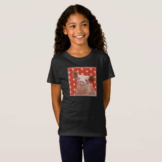 Patriotische Farm - Schwein T-Shirt (Vorne ganz)