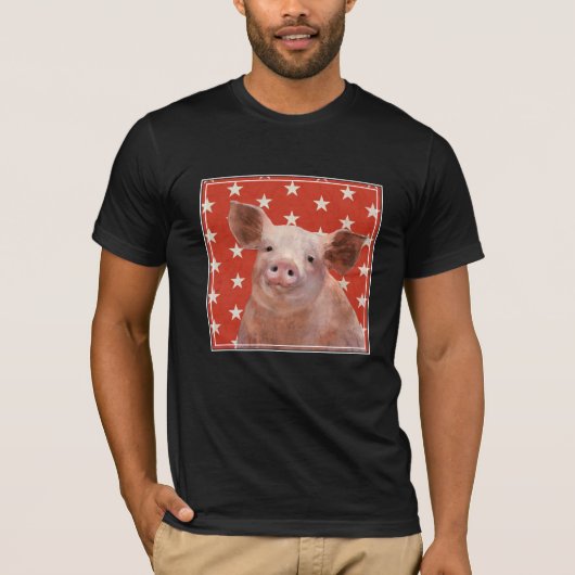 Patriotische Farm - Schwein T-Shirt (Vorderseite)