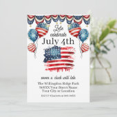 Patriotische Feier am 4. Juli Einladung (Stehend Vorderseite)